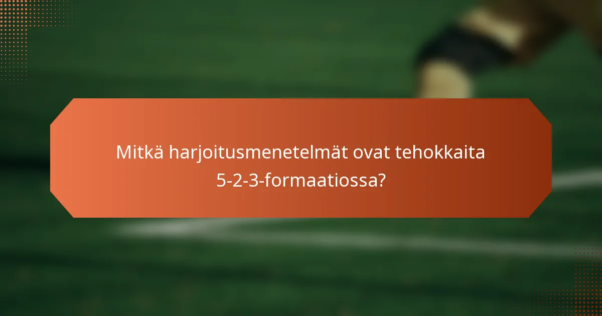 Mitkä harjoitusmenetelmät ovat tehokkaita 5-2-3-formaatiossa?